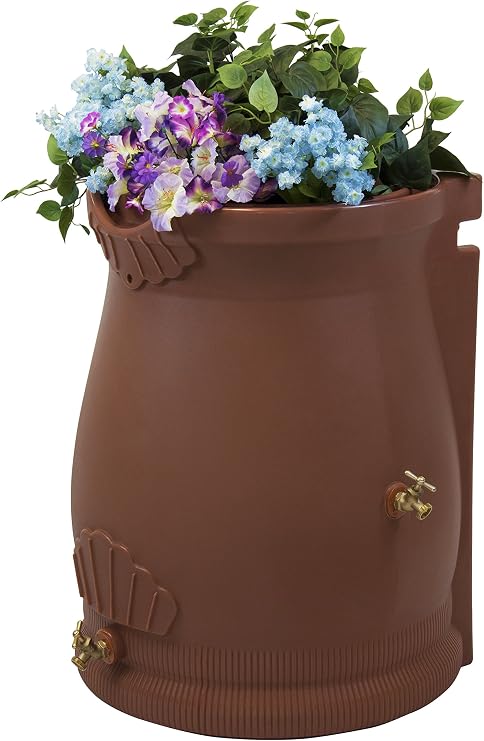 Good Ideas Rain Wizard Urn Shaped Water Collection Barrel, 50 Gallon