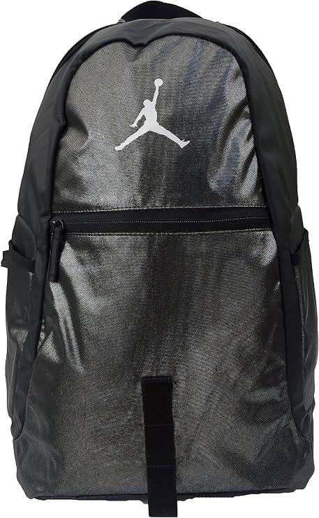 Nike Michael Jordan Air Jumpman Backpack Bookbag, BLACK/SILVER LAPTOP STORAGE