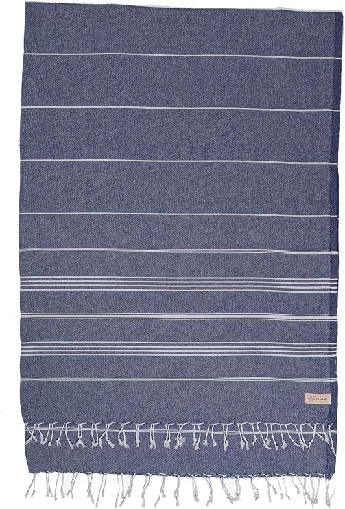 Bersuse 100% Cotton - Anatolia XXL Blanket Turkish Towel - Dark Blue