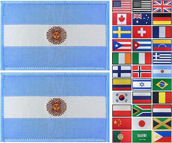 JBCD 2 Pack Argentina Flag Patch Argentine Flags Tactical Patch Pride Flag Patch for Clothes Hat Team Military Patch