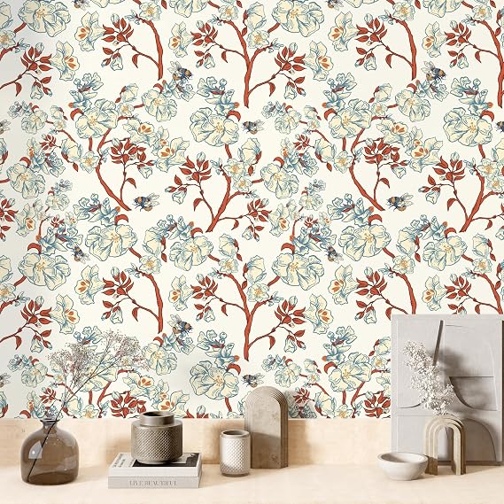 William Morris Çiçek Desenli Kendinden Yapışkanlı Duvar Kağıdı, Çok Amaçlı PVC Folyo, DIY Duvar Kağıdı (66x198 cm)