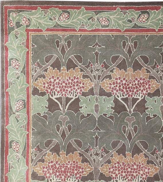 Old Hand Made Pattern William Morris Cecil Green Traditional Oriental Style 100% Woolen Area Rugs (8 ft x 10 ft)