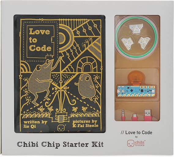 Chibitronics - Love to Code Creative Coding Kit - Full Stem/Steam kit - for Educators in The Classroom - Paper Circuits - Peel and Stick Circuits - Computer Programming