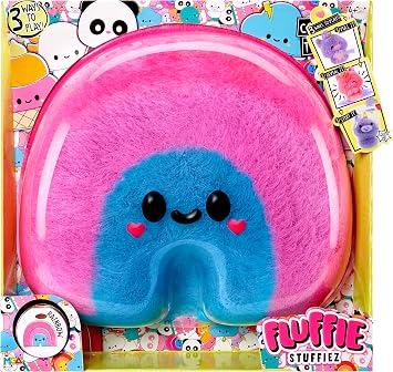 Fluffie Stuffiez Rainbow Large Collectible Feature Plush 11" - Surprise Reveal Unboxing with Huggable ASMR Fidget DIY Fur Pulling, Ultra Soft Fluff